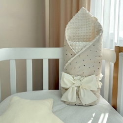 Paturica bebe Inimioare multicolore din bumbac si tesatura minky cu pilota